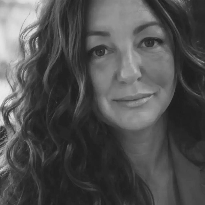 Louise Abbott, founder of Abbott & Clark, in black and white.